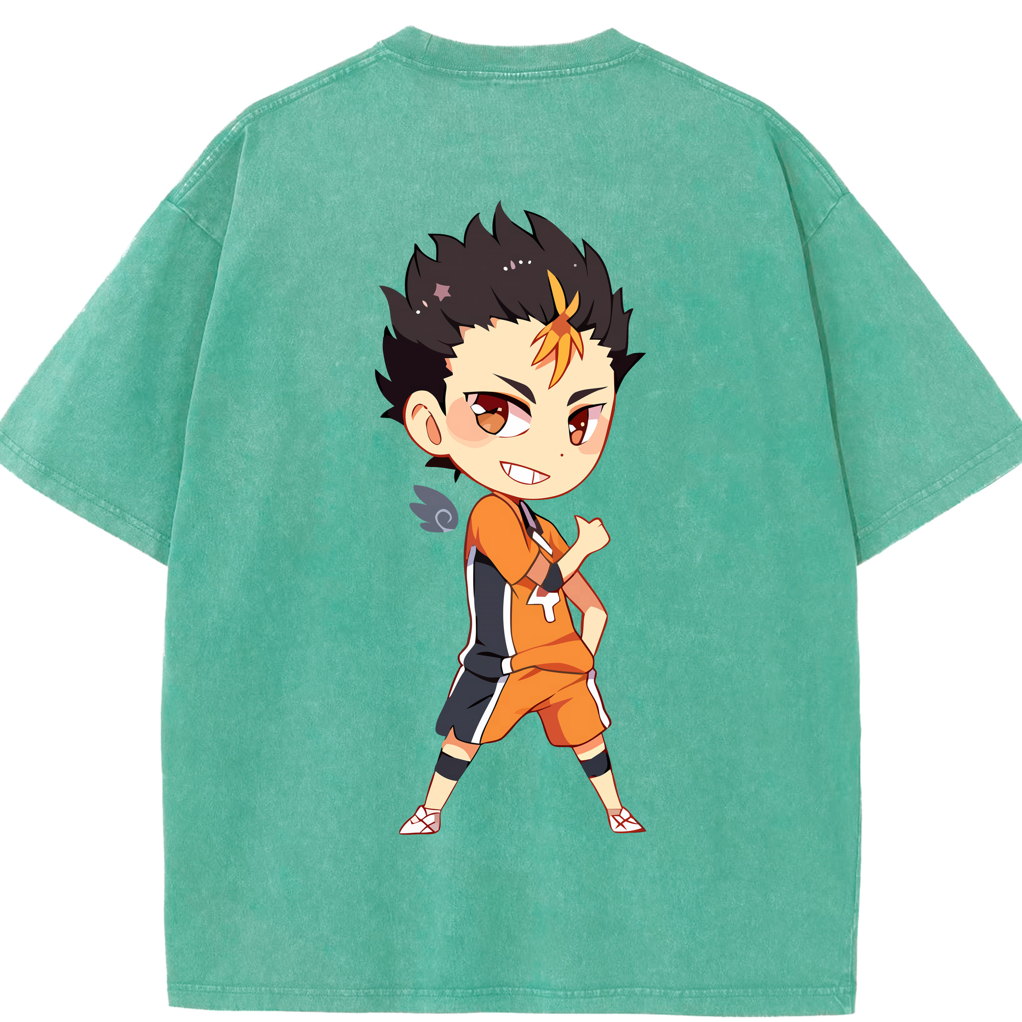 （画像用） ハイキュー!! Haikyu!! 綿100% ヴィンテージ風 半袖Tシャツ（背面プリント）